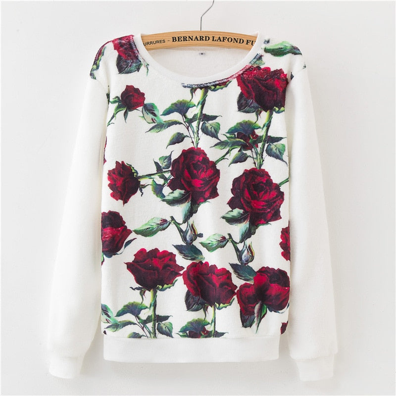 Long Sleeve Rose Sweatshirt